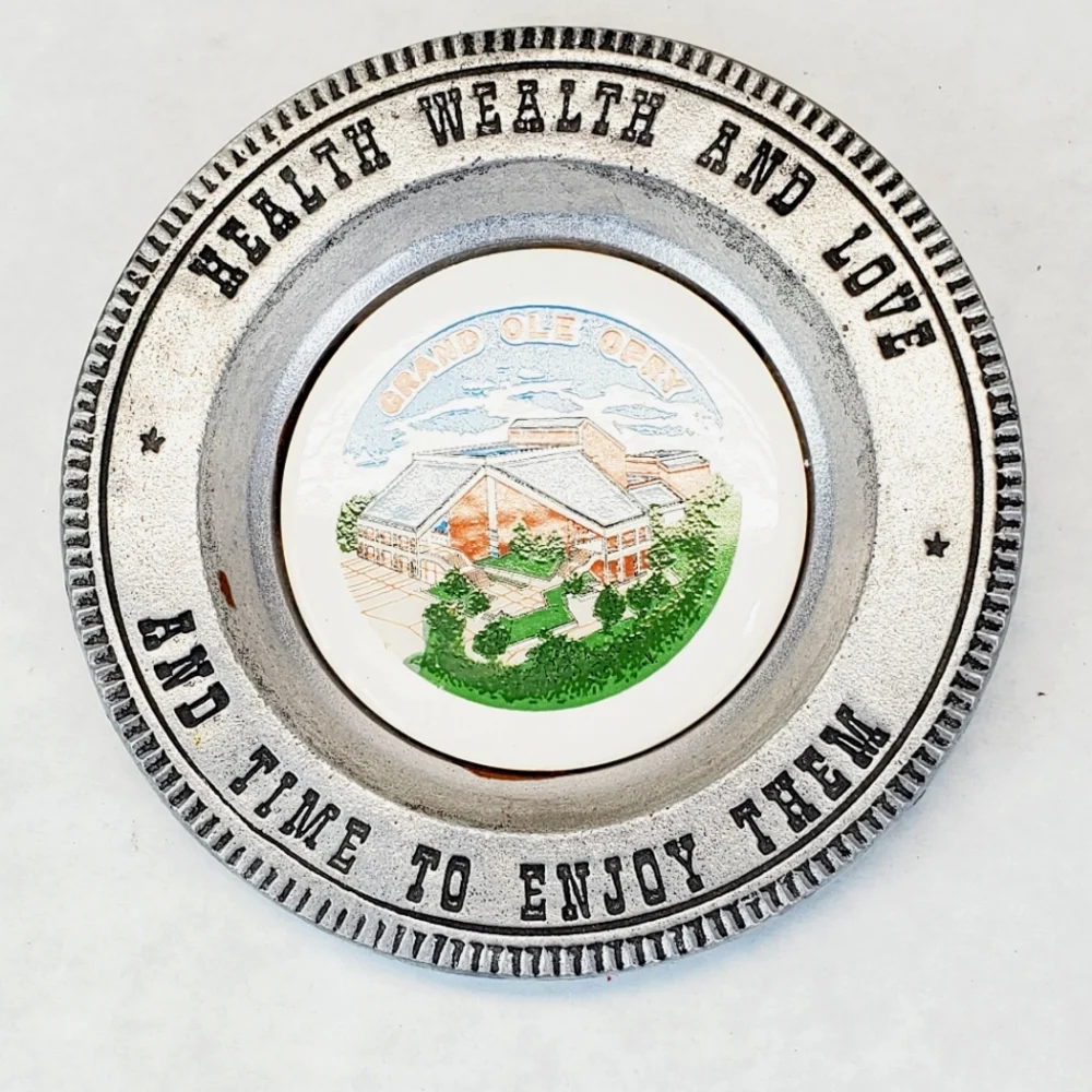 Grand Ole Opry Pewter Plate Decorative Wall Hanging Ceramic Center - Picture 1 of 4